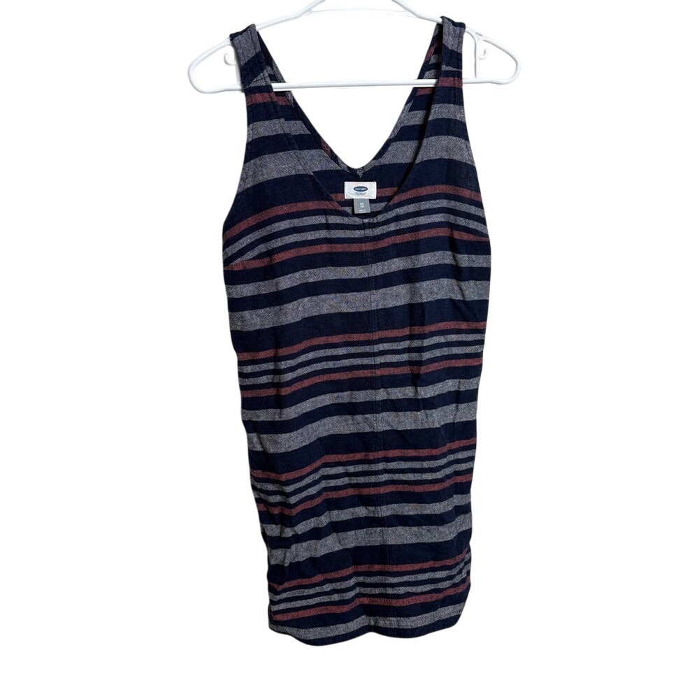 Old Navy Striped Linen Blend Tank‎ Dress XS Boho Casual Summer Coastal